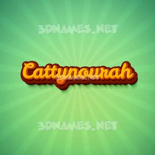 cattynourah in Green Rays style - 3D name wallpaper