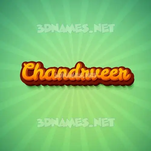 chandrveer in Green Rays style - 3D name wallpaper