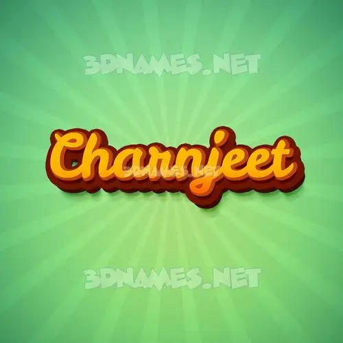 charnjeet in Green Rays style - 3D name wallpaper