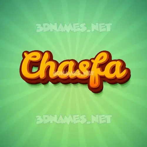 chasfa in Green Rays style - 3D name wallpaper