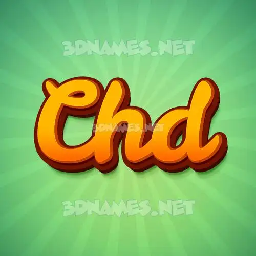 chd in Green Rays style - 3D name wallpaper