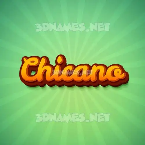 chicano in Green Rays style - 3D name wallpaper