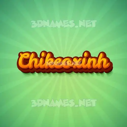 chikeoxinh in Green Rays style - 3D name wallpaper
