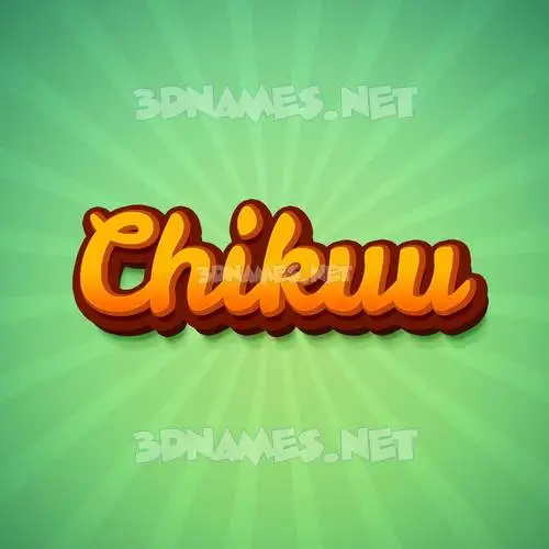 chikuu in Green Rays style - 3D name wallpaper