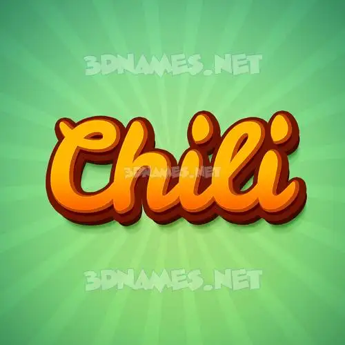 chili in Green Rays style - 3D name wallpaper chili in Green Rays style - 3D name wallpaper