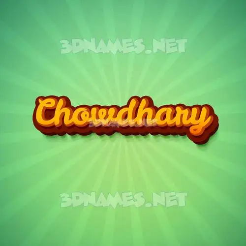 chowdhary in Green Rays style - 3D name wallpaper