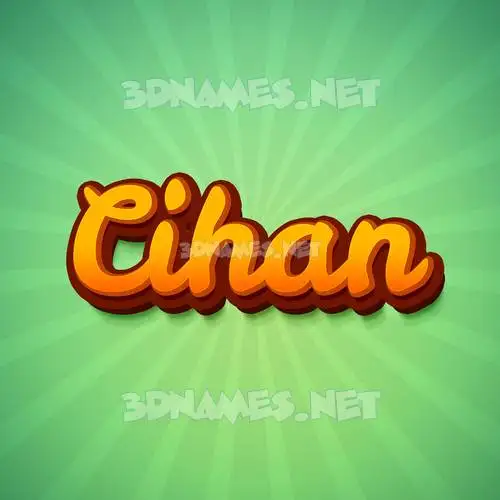 cihan in Green Rays style - 3D name wallpaper