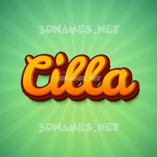 cilla in Green Rays style - 3D name wallpaper