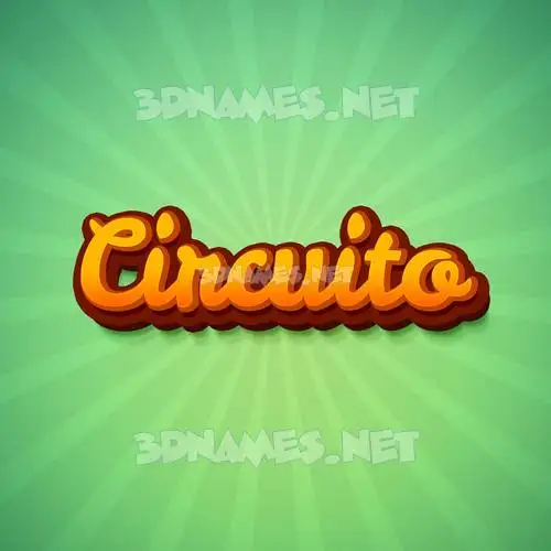 circuito in Green Rays style - 3D name wallpaper