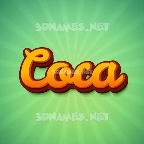coca in Green Rays style - 3D name wallpaper