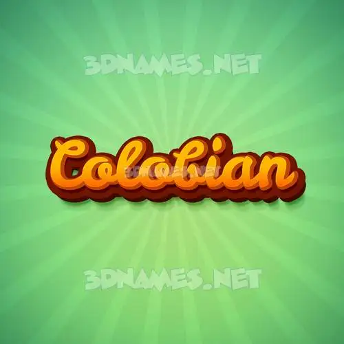 colobian in Green Rays style - 3D name wallpaper