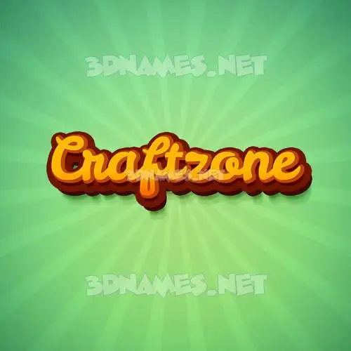 craftzone in Green Rays style - 3D name wallpaper