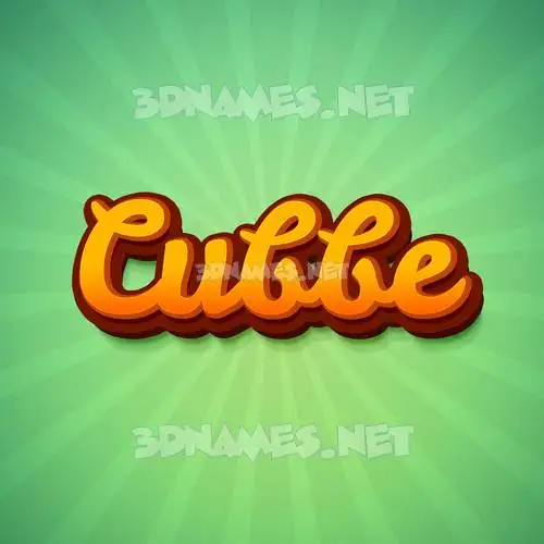 cubbe in Green Rays style - 3D name wallpaper
