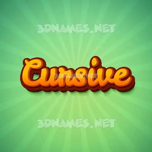 cursive in Green Rays style - 3D name wallpaper