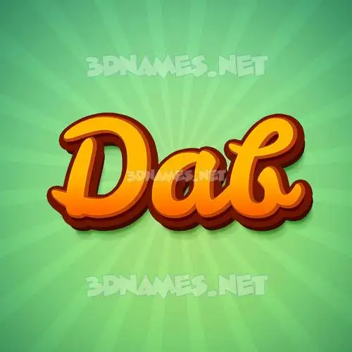 dab in Green Rays style - 3D name wallpaper