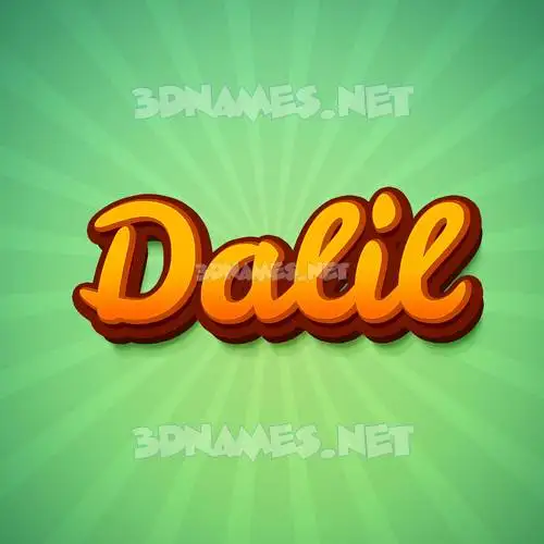 dalil in Green Rays style - 3D name wallpaper