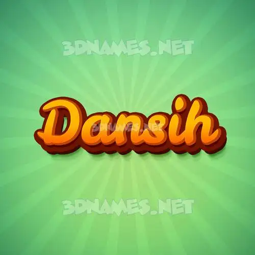dansih in Green Rays style - 3D name wallpaper