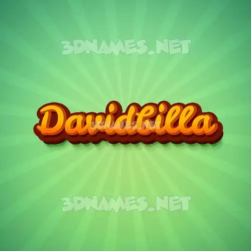 davidbilla in Green Rays style - 3D name wallpaper