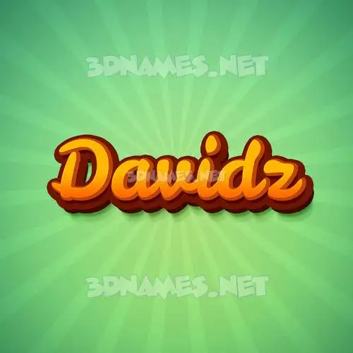 davidz in Green Rays style - 3D name wallpaper