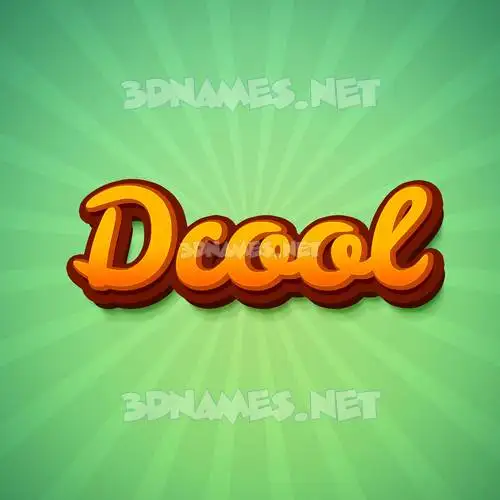 dcool in Green Rays style - 3D name wallpaper