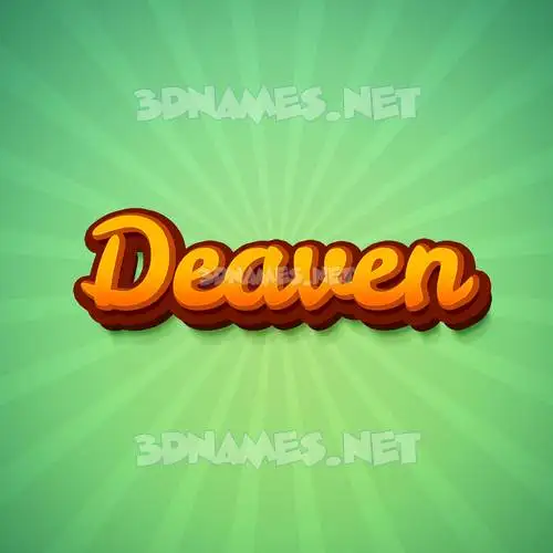 deaven in Green Rays style - 3D name wallpaper