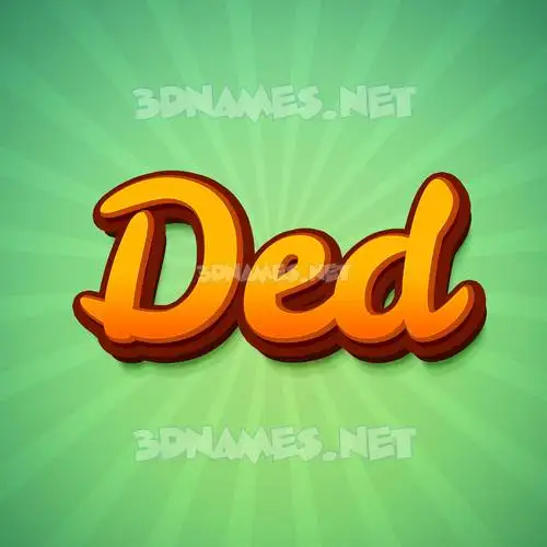 ded in Green Rays style - 3D name wallpaper