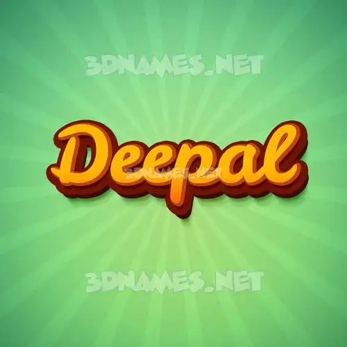 deepal in Green Rays style - 3D name wallpaper