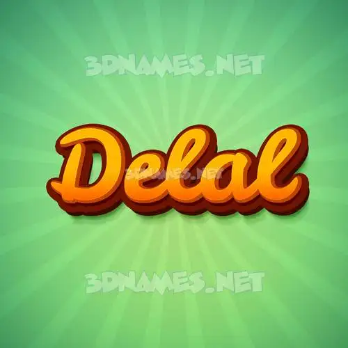 delal in Green Rays style - 3D name wallpaper
