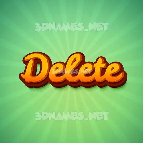 delete in Green Rays style - 3D name wallpaper