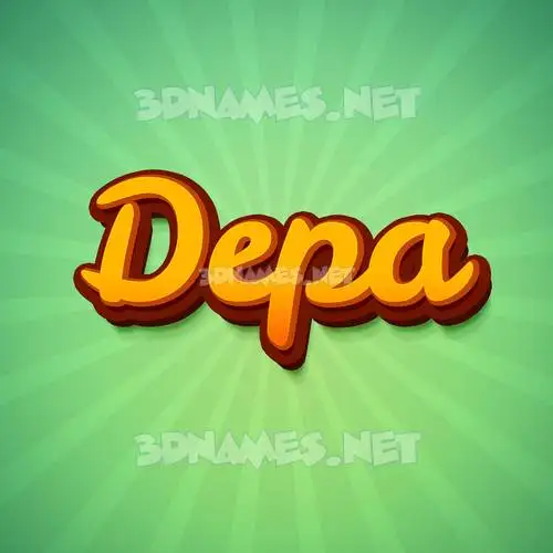 depa in Green Rays style - 3D name wallpaper