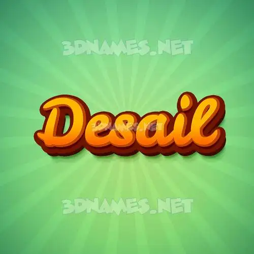 desail in Green Rays style - 3D name wallpaper
