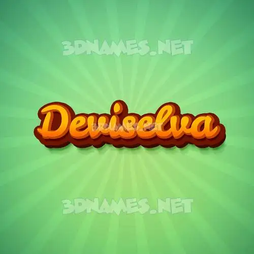 deviselva in Green Rays style - 3D name wallpaper