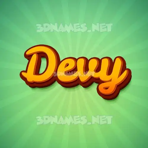 devy in Green Rays style - 3D name wallpaper