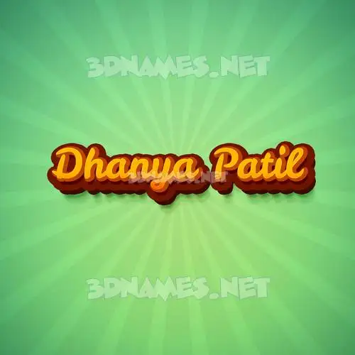 dhanya patil in Green Rays style - 3D name wallpaper