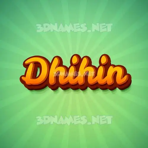dhihin in Green Rays style - 3D name wallpaper