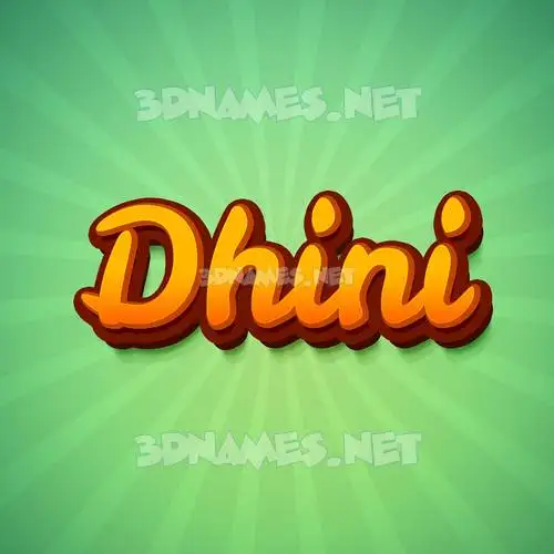 dhini in Green Rays style - 3D name wallpaper