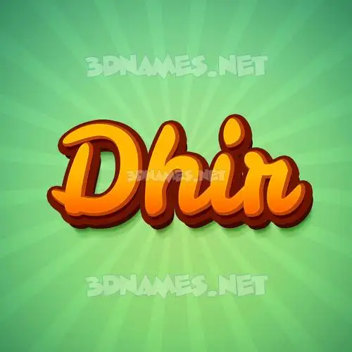 dhir in Green Rays style - 3D name wallpaper