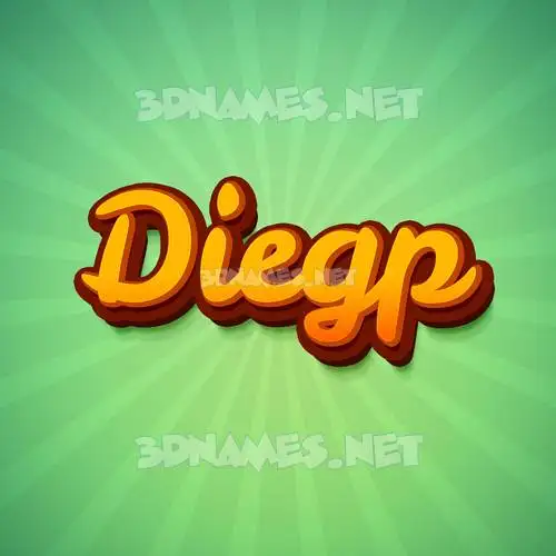 diegp in Green Rays style - 3D name wallpaper