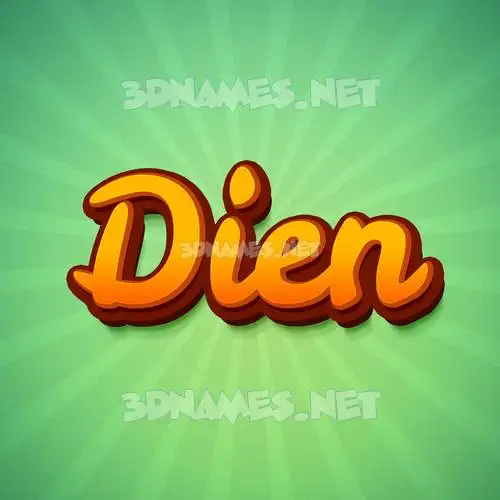 dien in Green Rays style - 3D name wallpaper