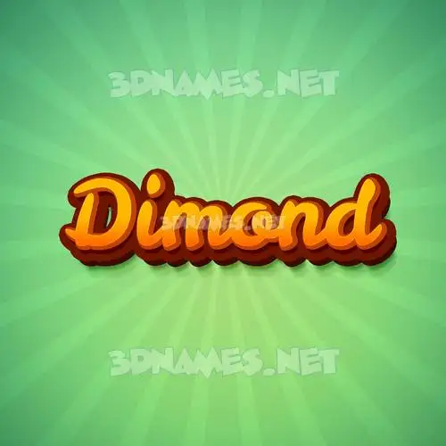 dimond in Green Rays style - 3D name wallpaper