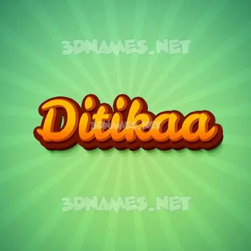 ditikaa in Green Rays style - 3D name wallpaper