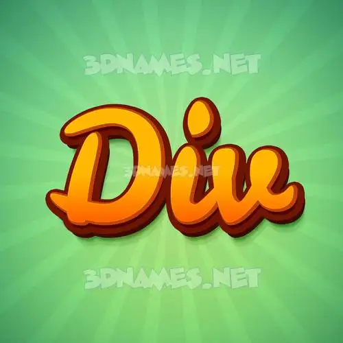 div in Green Rays style - 3D name wallpaper