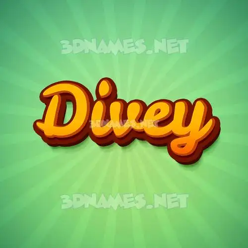 divey in Green Rays style - 3D name wallpaper