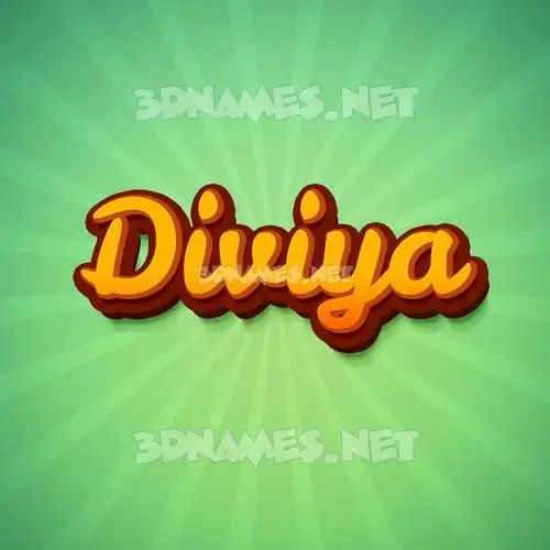 diviya in Green Rays style - 3D name wallpaper