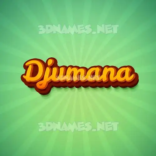 djumana in Green Rays style - 3D name wallpaper