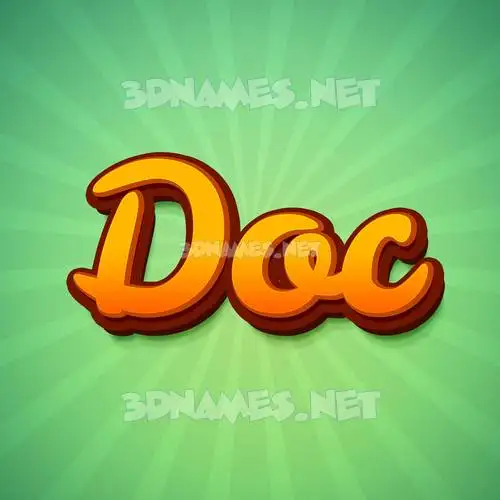 doc in Green Rays style - 3D name wallpaper