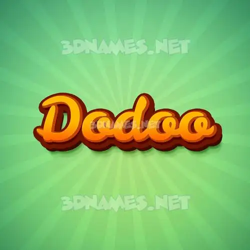 dodoo in Green Rays style - 3D name wallpaper