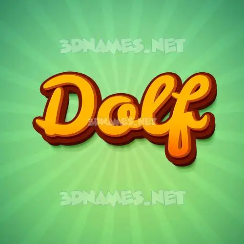 dolf in Green Rays style - 3D name wallpaper