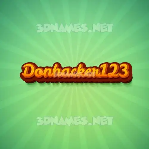donhacker123 in Green Rays style - 3D name wallpaper