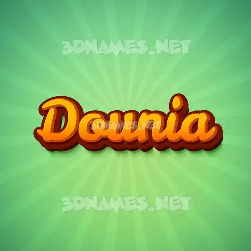 dounia in Green Rays style - 3D name wallpaper